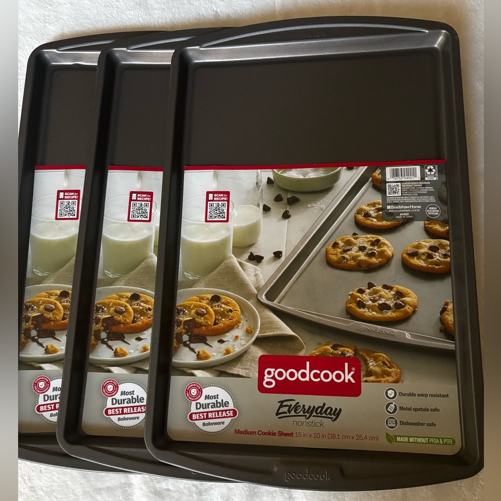 GoodCook Nonstick Cookie Sheets. Set of 3 sheets.